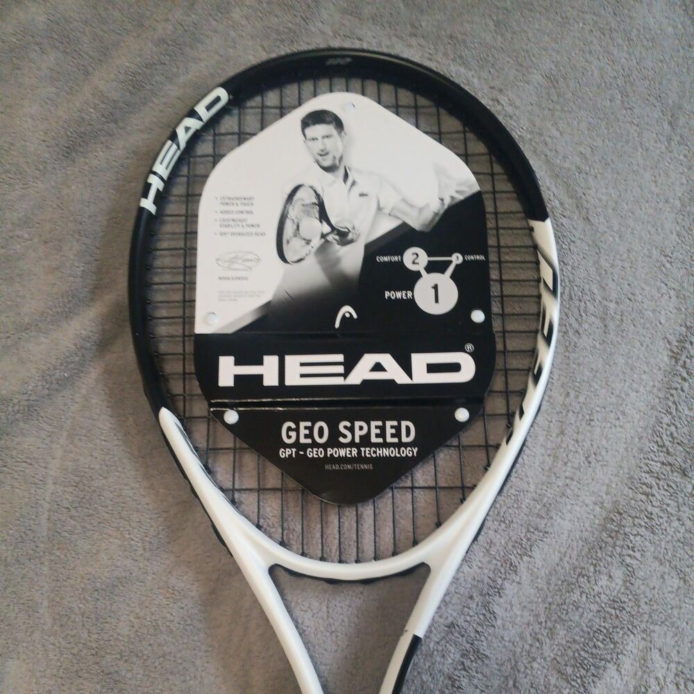 Tennis racket HEAD Geo Speed Adult  - Pre-Strung 4 3/8 in Grip, Black/White